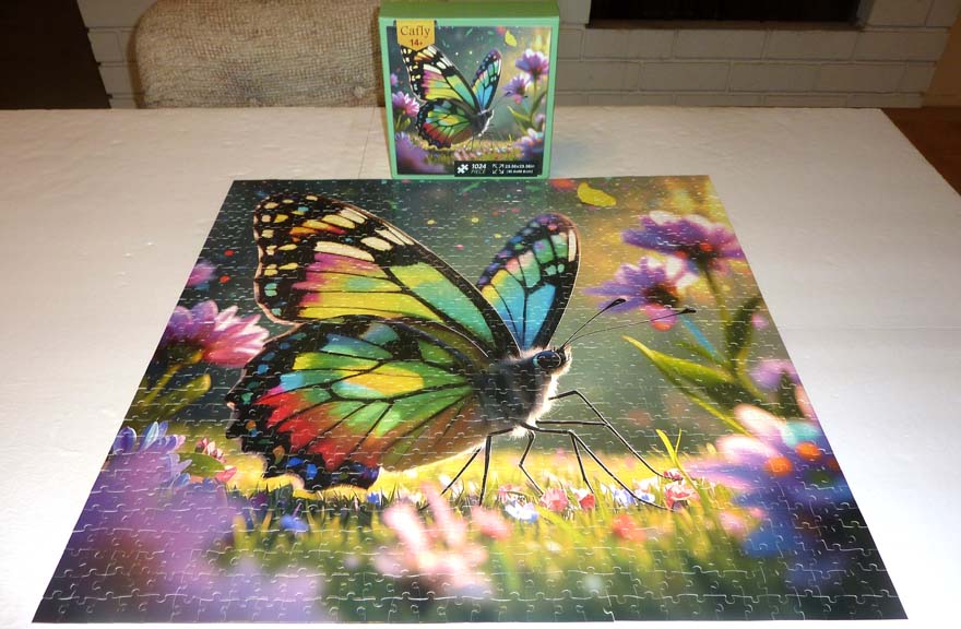Butterfly Between Flowers